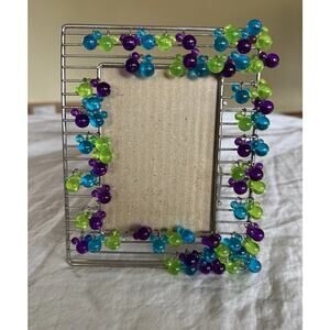 Disney Y2K 2000s Picture Frame Multicolor Mickey Mouse Bead Charms 3.5x5 Decor